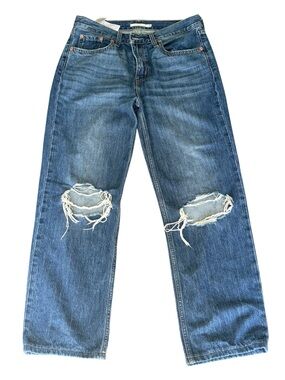 Levi's low pro straight Women's Straight Leg Distressed Blue Jeans